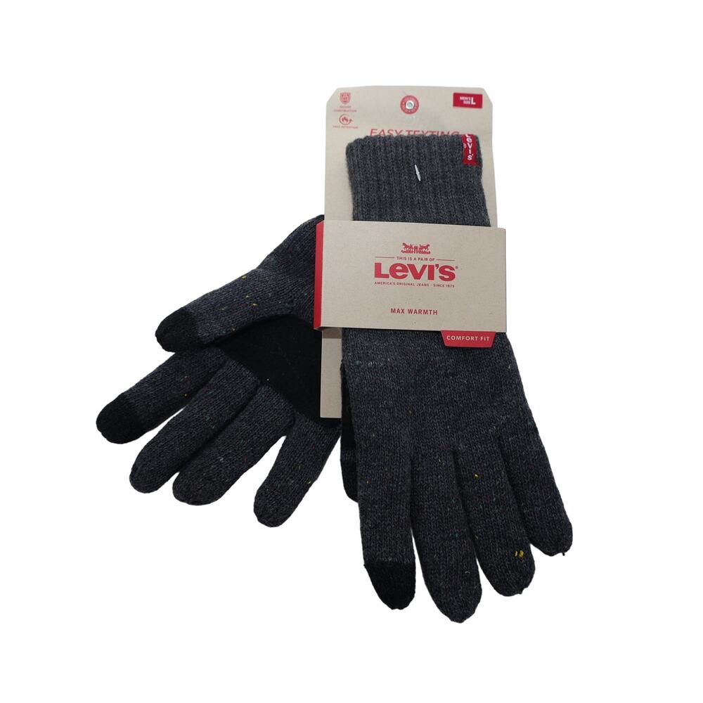 Levi's Men's Easy Texting Knit Winter Gloves - Large - Grey - NWT